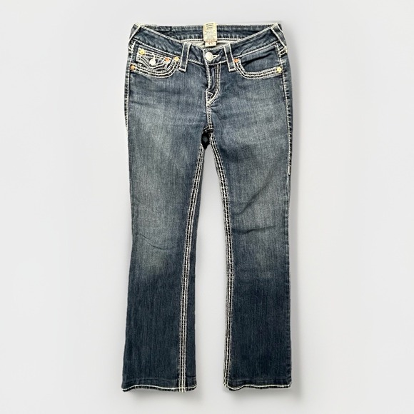 True Religion Billy Big T Jeans Womens 27 Ricky Boot Cut High Rise Flap USA Y2K - Picture 1 of 9